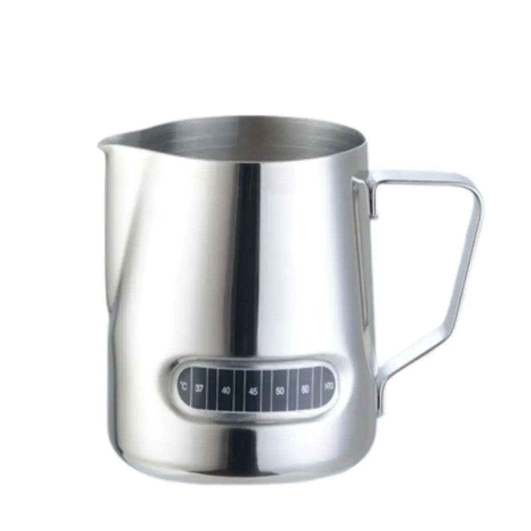 MILK JUG WITH BUILT-IN THERMOMETER 600ML eighteengrams