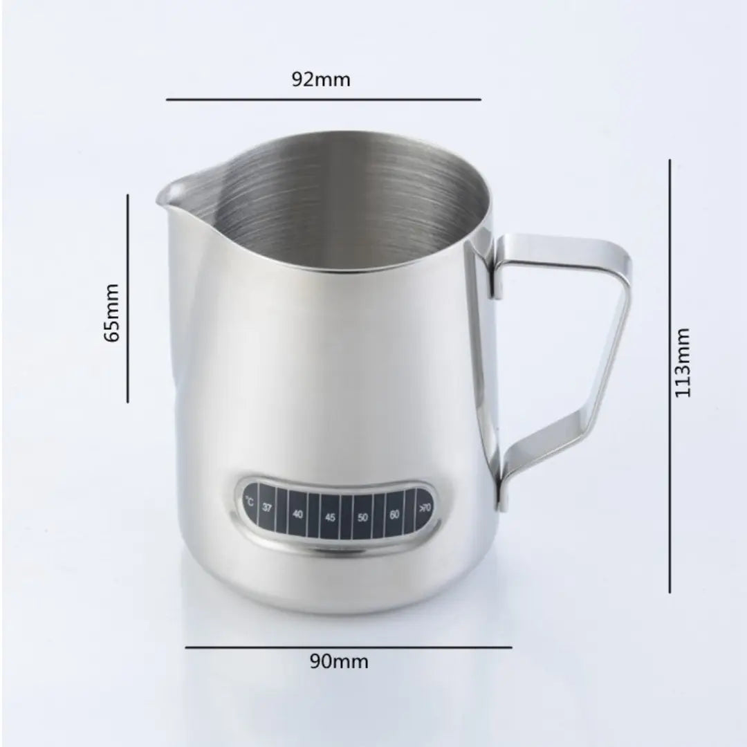 MILK JUG WITH BUILT-IN THERMOMETER 600ML eighteengrams